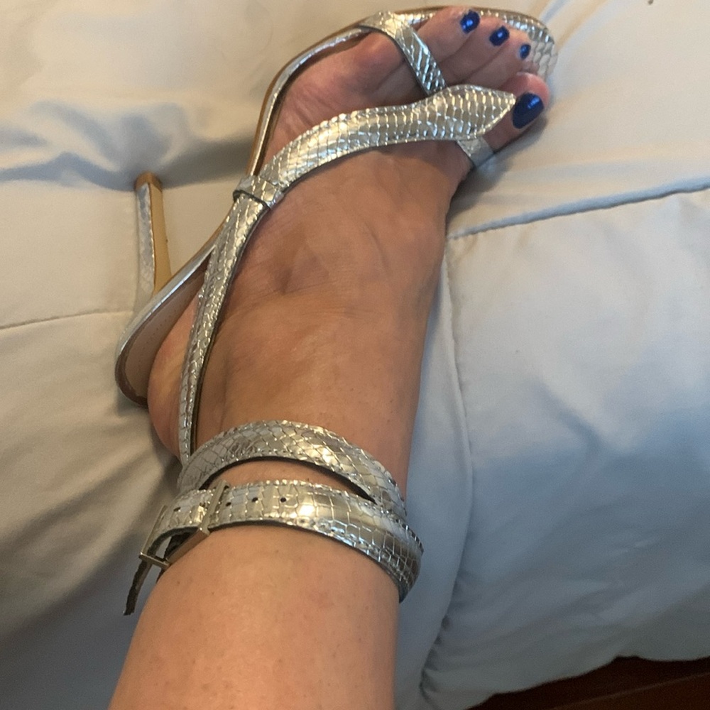 Schultz Silver high heels New with tags and box. Size 7.5